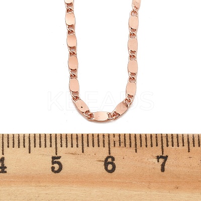 Brass Oval Link Chain Necklaces for Women NJEW-D302-26RG-1