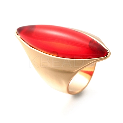 Resin Horse Eye Finger Rings RJEW-R006-01G-01-1