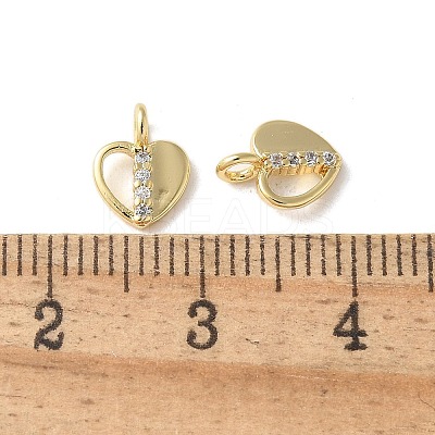 Brass Micro Pave Clear Cubic Zirconia Pendants KK-Q031-44G-03-1