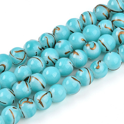 Baking Paint Glass Beads X1-DGLA-N010-8mm-03-1