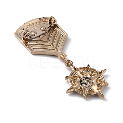 Star & Anchor Zinc Alloy Pendant Lapel Pin JEWB-WH0028-05C-1