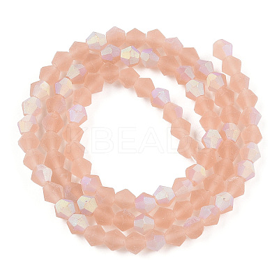 Imitate Austrian Crystal Bicone Frosted Glass Beads Strands EGLA-A039-T6mm-MB12-1