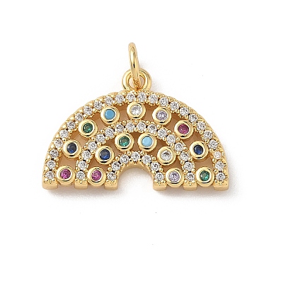 Brass Micro Pave Cubic Zirconia Pendants KK-D502-29B-G-1