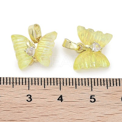 Real 18K Gold Plated Rack Plating Brass Micro Pave Cubic Zirconia Pendants KK-R161-06G-08-1