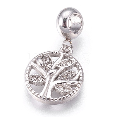 304 Stainless Steel European Dangle Charms X-STAS-O097-40P-1