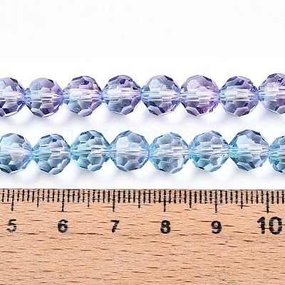 Baking Paint Transparent Glass Beads Strands LS-DGLA-A035-T8mm-A06-1