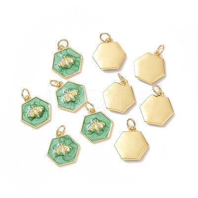 Rack Plating Brass Enamel Pendants KK-H431-10G-1