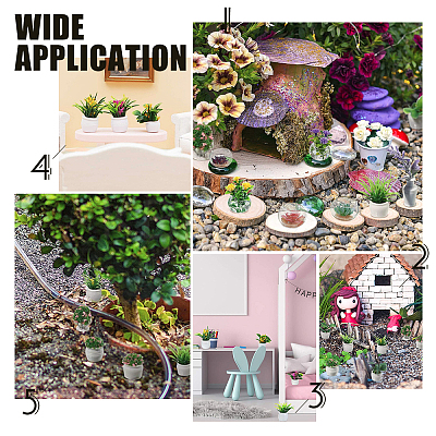 14Pcs 7 Styles Plastic Mini Bonsai Display Decorations DJEW-GA0001-11-1