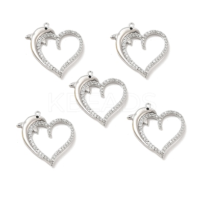 Brass Micro Pave Cubic Zirconia Pendants KK-E068-VB187-1