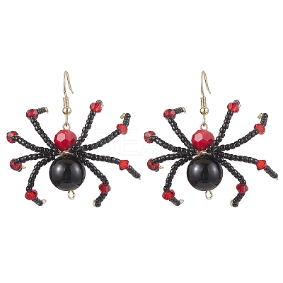 Glass Dangle Earrings EJEW-JE05984-1
