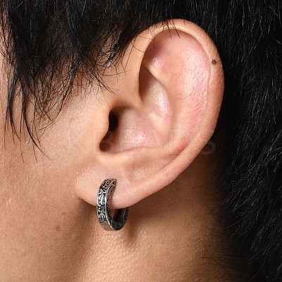 304 Stainless Steel Hoop Earrings for Men WGA52BD-01-1