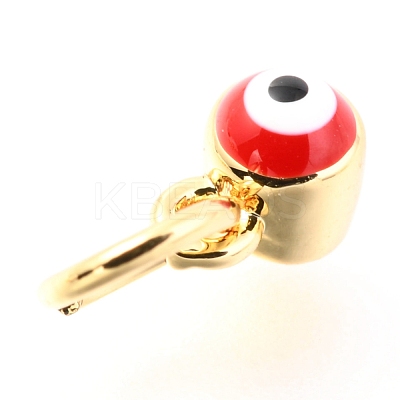 Brass Enamel Pendants KK-Y001-02C-04G-1