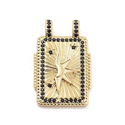 Rack Plating Brass Micro Pave Cubic Zirconia Pendants KK-G512-27G-1