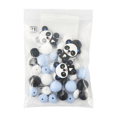40Pcs 10 Styles Silicone Beads SIL-FS0001-27A-1