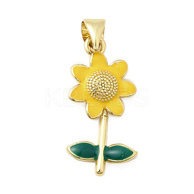 Brass Enamel Pendants KK-K302-06G-1