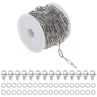 DIY 304 Stainless Steel Paperclip Chains Jewelry Making Kits DIY-DC0003-66-1
