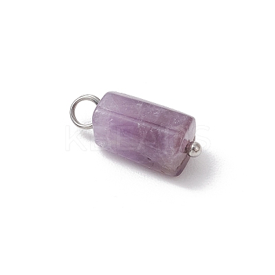 7Pcs 7 Styles Natural Rhodonite & Canadian Jade & Aquamarine & Amethyst & Apatite & Lapis Lazuli & Labradorite Pendants PALLOY-JF04180-1