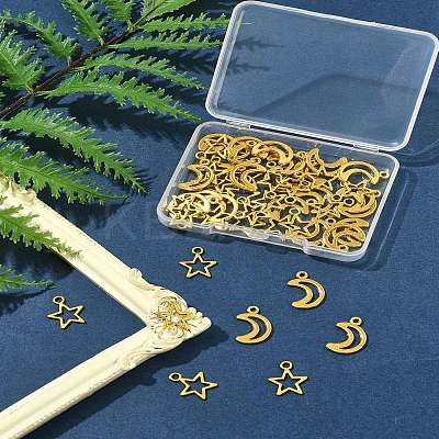 50Pcs 2 Styles Tibetan Style Alloy Charms TIBEP-FS0001-29AG-1