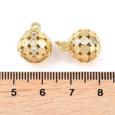 Brass Micro Pave Cubic Zirconia Pendants KK-C162-046G-1