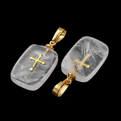 Natural Quartz Crystal Pendants G-G461-06G-05-1