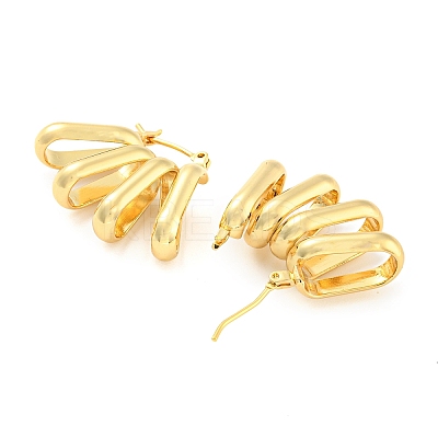 Rack Plating Brass Hollow Oval Hoop Earrings EJEW-P240-10G-1