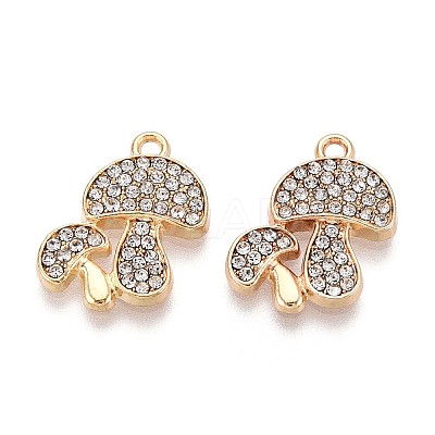 Rack Plating Alloy Rhinestone Pendants PALLOY-T091-24M-G-1