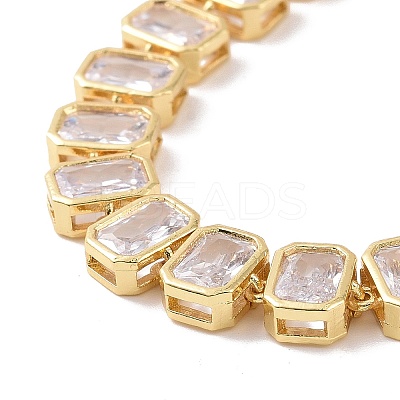 Clear Cubic Zirconia Tennis Bracelet BJEW-E015-02G-1