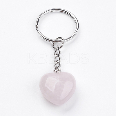 Natural Rose Quartz Keychain KEYC-F019-02J-1
