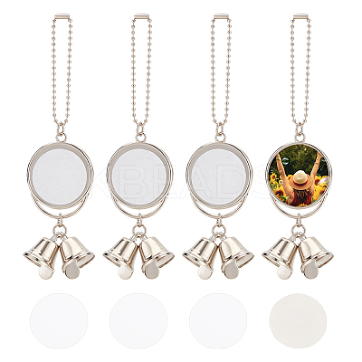 Christmas Theme Zinc Alloy Hanging Blank Big Pendants Decorations HJEW-WH0036-49-1