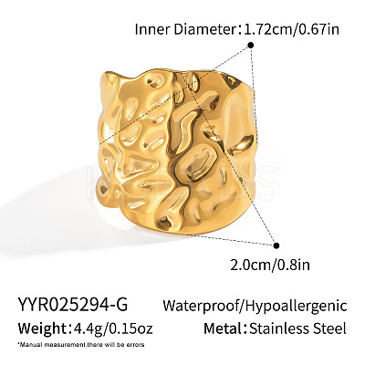 Vintage Wide Band 304 Stainless Steel Adjustable Cuff Rings for Women DC1658-1-1