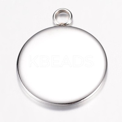 Tarnish Resistant 304 Stainless Steel Pendant Cabochon Settings STAS-G071-45P-1