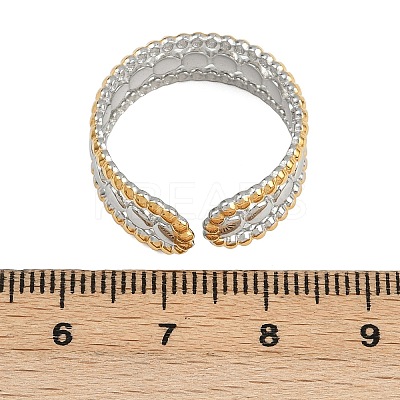 304 Stainless Steel Open Cuff Rings for Women RJEW-K301-04GP-1