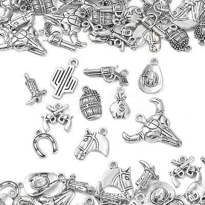100 pcs 10 Style Tibetan Style Alloy Pendants TIBEP-CJ0001-32-1