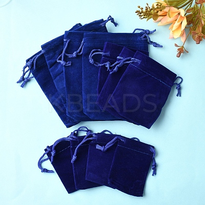 18Pcs 3 Styles Rectangle Velvet Drawstring Pouches TP-FS0001-04B-1