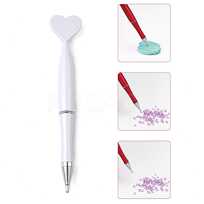Heart ABS Plastic Nail Art Rhinestones Pickers Pens AJEW-C040-02B-1