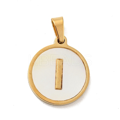 PVD Vacuum Plating 304 Stainless Steel with White Shell Pendants STAS-G268-01I-G-1