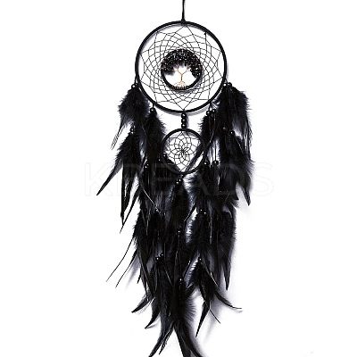 Iron & Glass Chips Pendant Hanging Decoration PW-WG35869-04-1