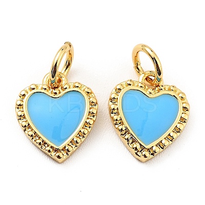 Rack Plating Brass Enamel Pendants KK-E015-08G-03-1