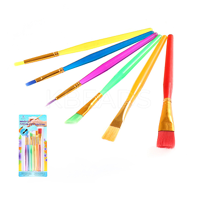 Plastic Children's Nylon Brush Head Tempera Paint Brush Set DRAW-PW0001-095-1
