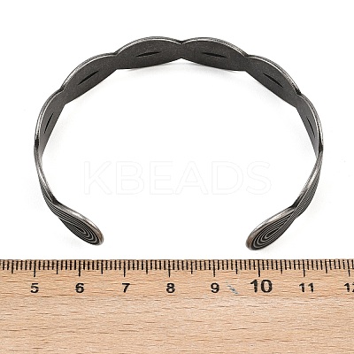 316 Surgical Stainless Steel Braided Wave Cuff Bangles BJEW-C125-02AS-1