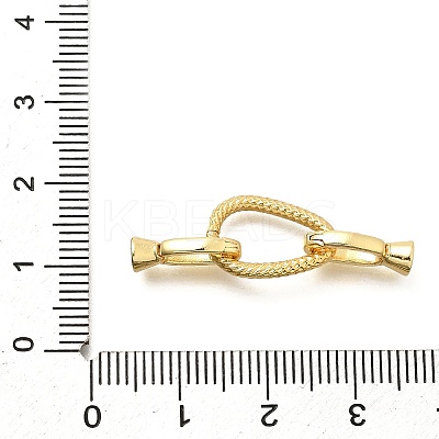 Teardrop Rack Plating Brass Fold Over Clasps KK-S508-17G-1