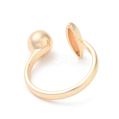 Brass Oval & Round Open Cuff Rings for Women RJEW-G288-03G-1