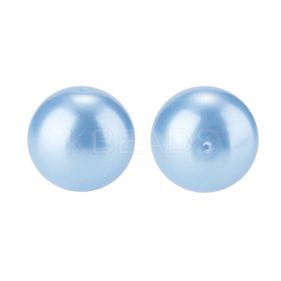 10mm About 100Pcs Glass Pearl Beads Light Blue Tiny Satin Luster Loose Round Beads in One Box for Jewelry Making HY-PH0001-10mm-006-1