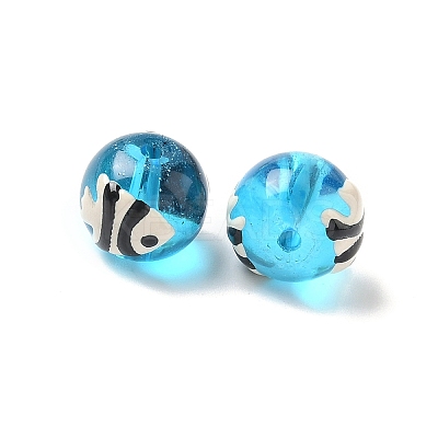 Ocean Theme Handmade Glass Enamel Beads LAMP-D304-02J-1