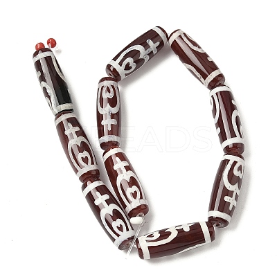 Rice Shape Tibetan Style dZi Beads Strands G-A269-A07-01-1