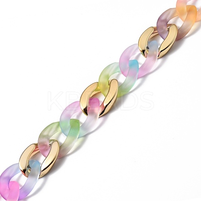 Handmade Spray Painted Acrylic Curb Chain AJEW-JB00747-1