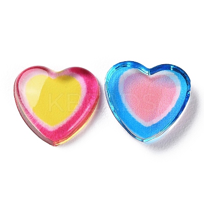 Transparent Two Tone Resin Cabochons RESI-E045-04-1