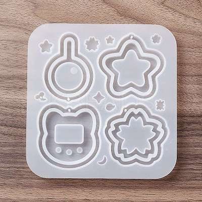 DIY Sakura & Cat's Head & Star & Lollipop Shaped Pendant Food-grade Silicone Molds LS-SIMO-D001-06-1
