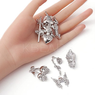 10Pcs 10 Style Halloween Theme Rack Plating Alloy Pendants FIND-YW0003-84-1