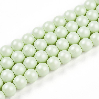 Baking Paint Pearlized Glass Pearl Bead Strands HY-N002-6mm-B02-1